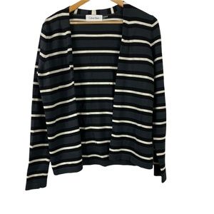 Calvin Klein Cute cardigan sweater Fall Winter striped Black White Medium